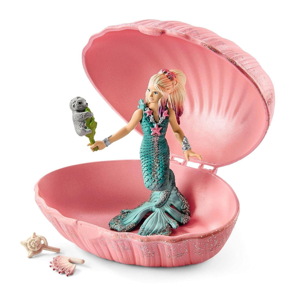 Schleich 70564 Mermaid with Baby Seal in Shell - TOYBOX Toy Shop