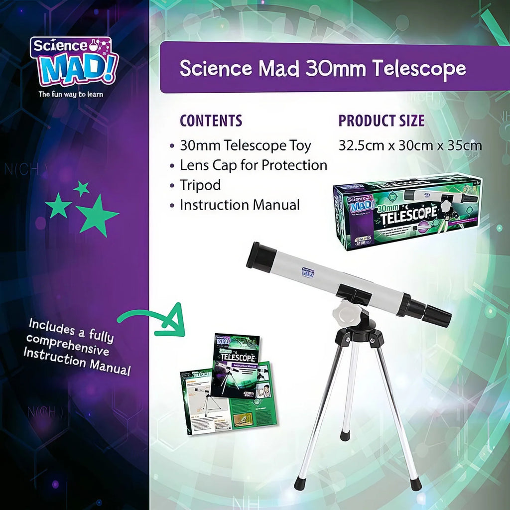 Science Mad 30mm Telescope - TOYBOX Toy Shop