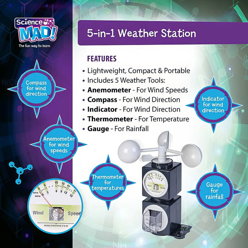 Science Mad 5-in-1 Weather Station - TOYBOX Toy Shop