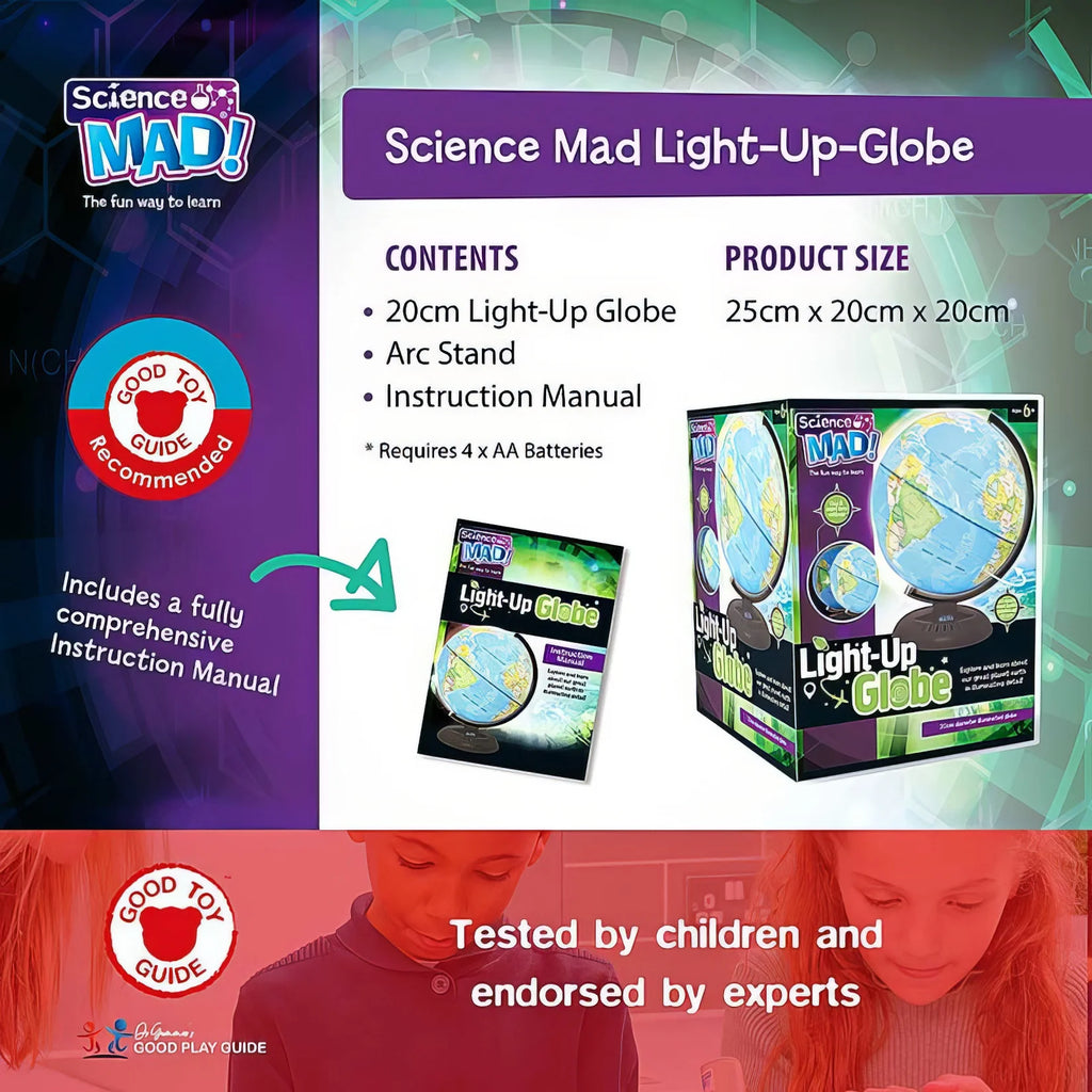 Science Mad Light Up Globe - TOYBOX Toy Shop