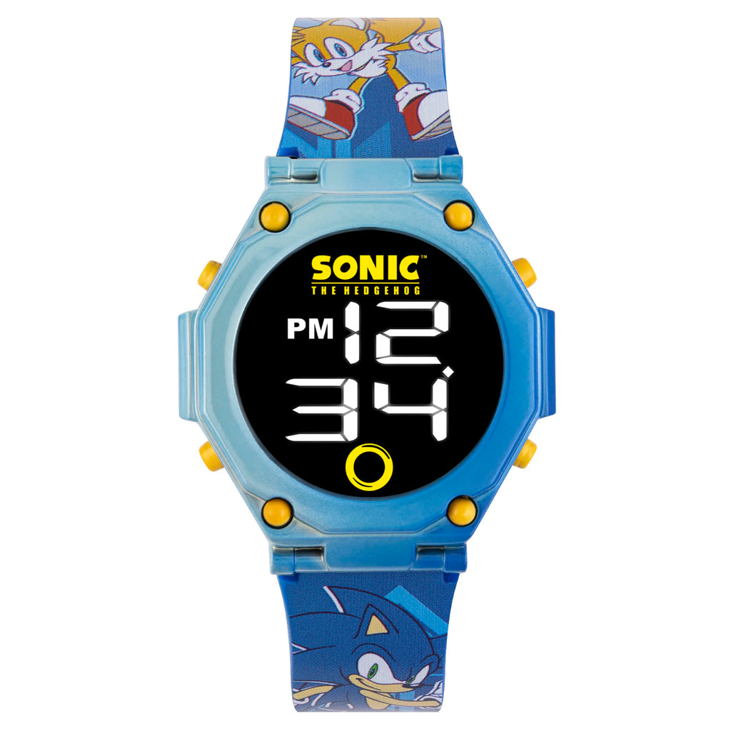 Sega Sonic the Hedgehog Character Print Digital Flashing Watch - TOYBOX Toy Shop
