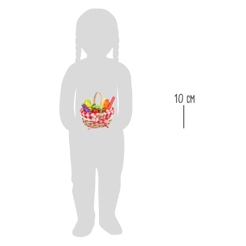 Small Foot Wooden Picnic Basket with Cutting Fruit