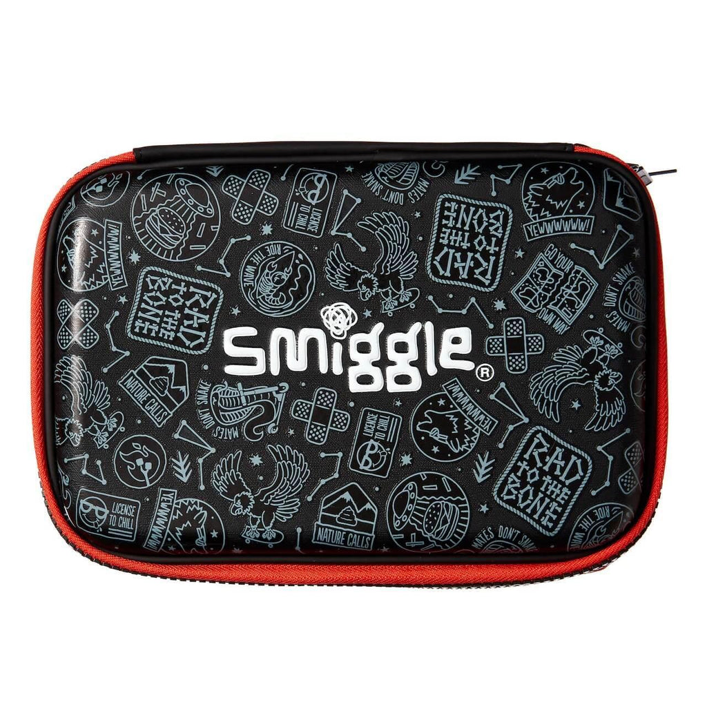 SMIGGLE 442885 Express Double Up Hardtop Pencil Case Black - TOYBOX Toy Shop