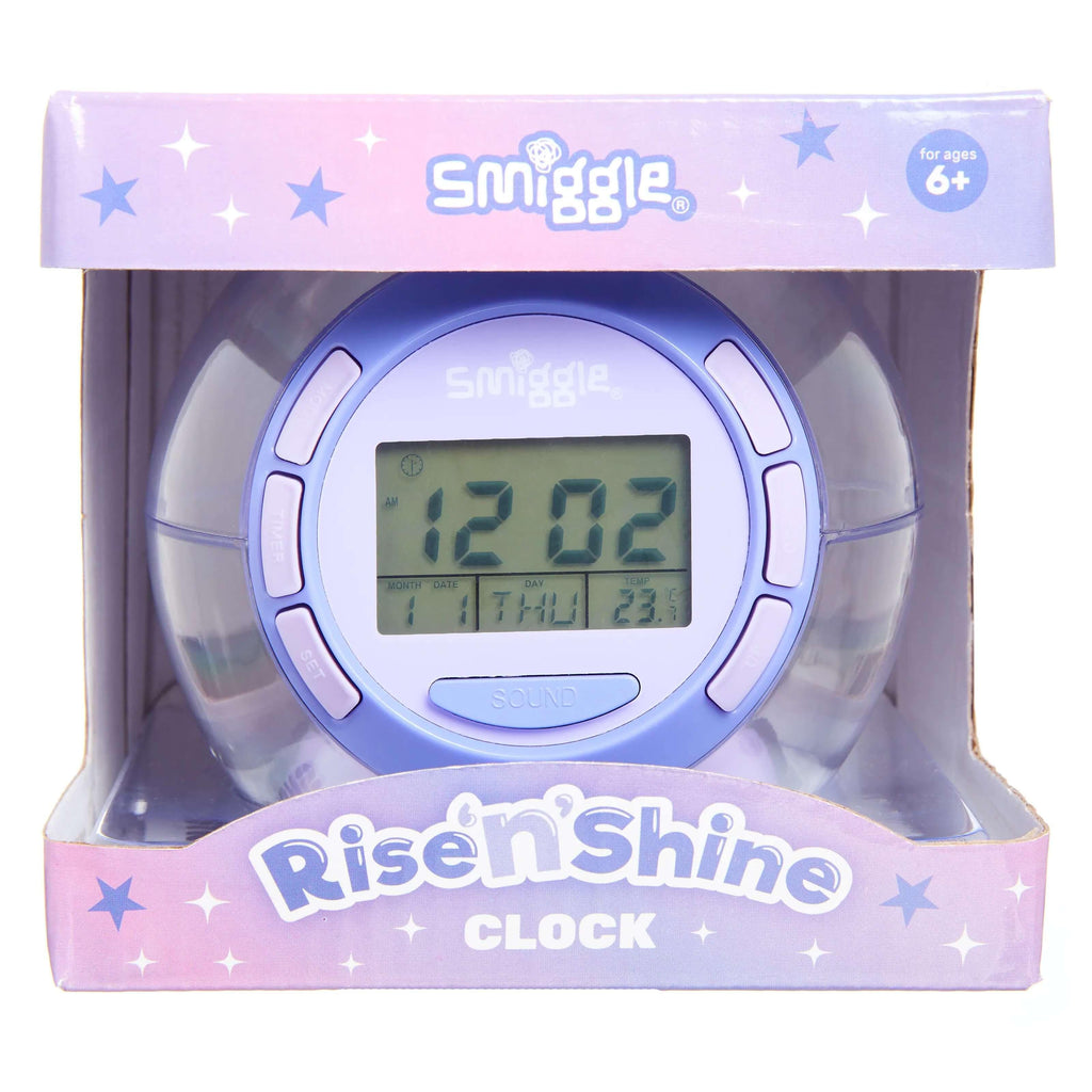 SMIGGLE Rise 'N' Shine Clock Lilac - TOYBOX Toy Shop