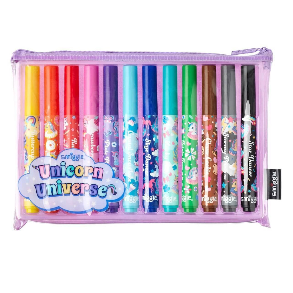 SMIGGLE 475037 Unicorn Universe Scented Markers Pack X12 Colour Mix - TOYBOX Toy Shop