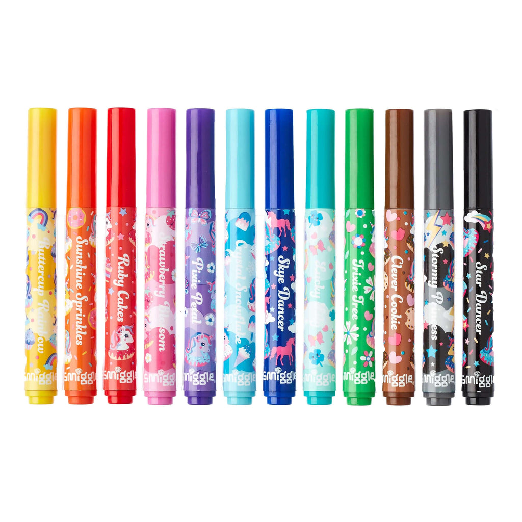 SMIGGLE 475037 Unicorn Universe Scented Markers Pack X12 Colour Mix - TOYBOX Toy Shop