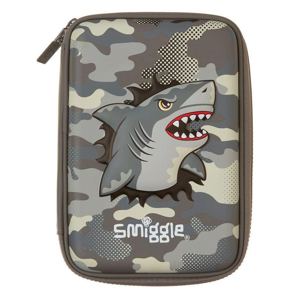 SMIGGLE Budz Character Hardtop Pencil Case, Shark Grey - TOYBOX Toy Shop