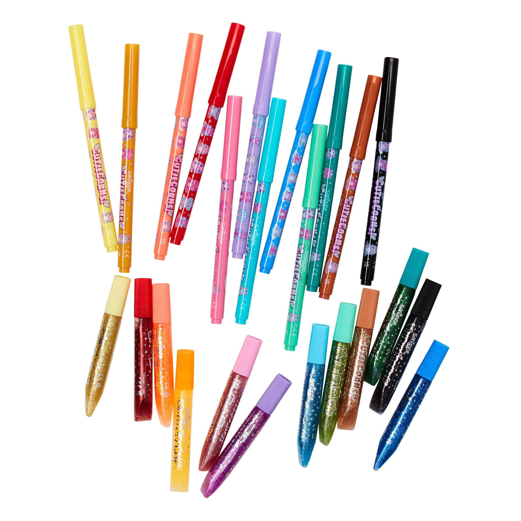 SMIGGLE Cutiecorns Scented Marker And Glitter Glue Pack - Colour Mix - TOYBOX Toy Shop