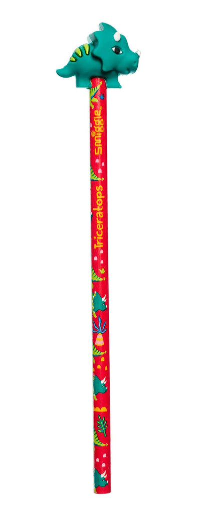 SMIGGLE Dino World Pencil With Green Triceratops Dinosaur Topper - TOYBOX Toy Shop