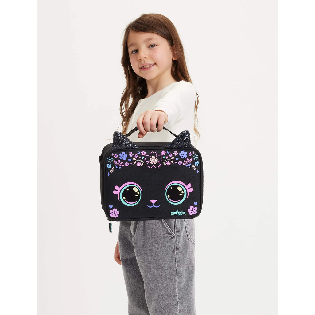 Smiggle Eclipse Oblong Attach Lunchbox - Black Mix