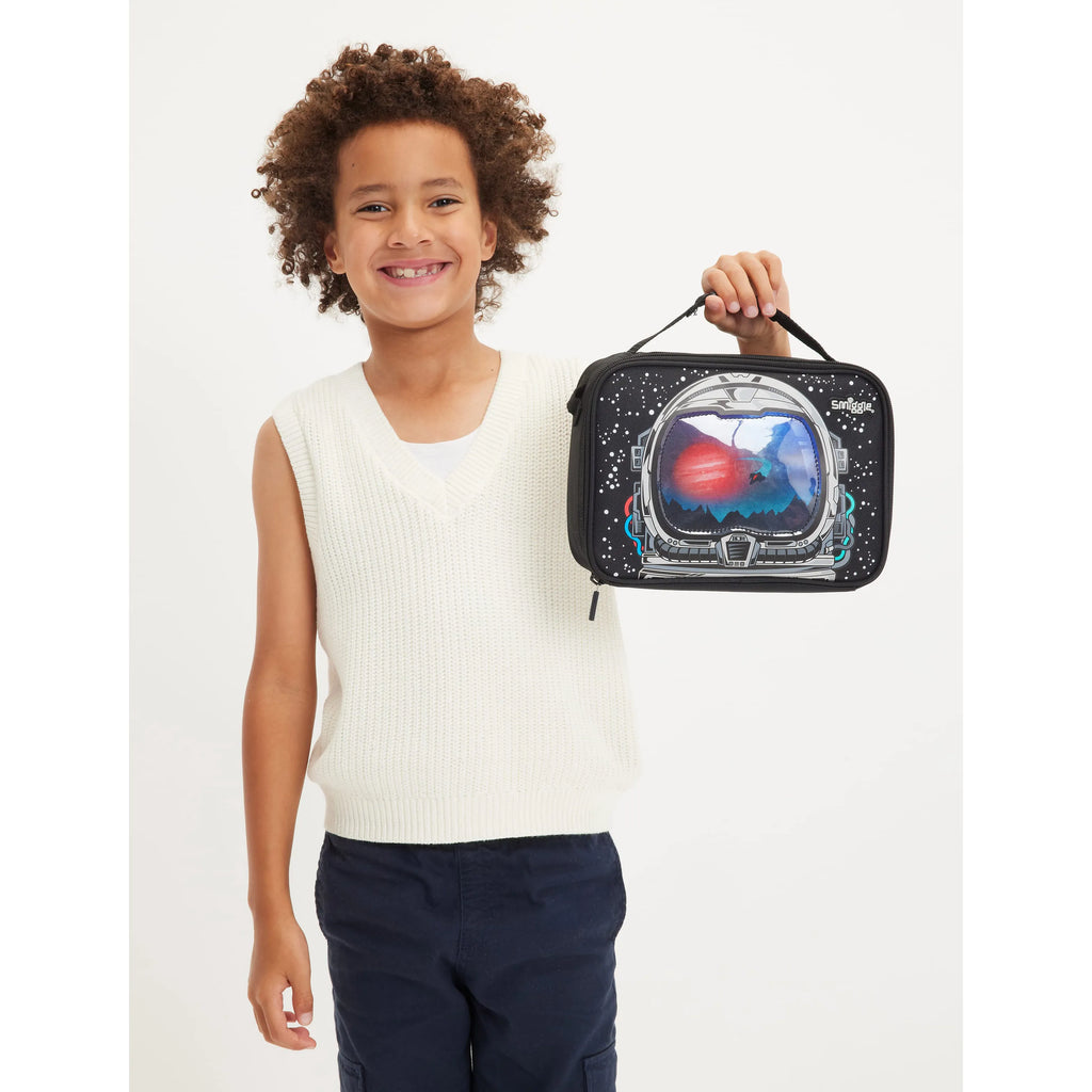 Smiggle Eclipse Oblong Attach Lunchbox - Black Mix