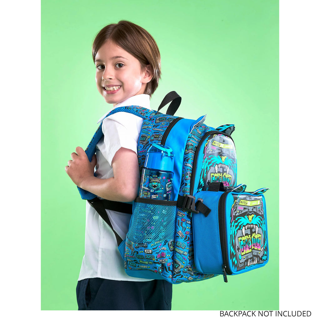 Smiggle Eclipse Oblong Attach Lunchbox - Mid Blue