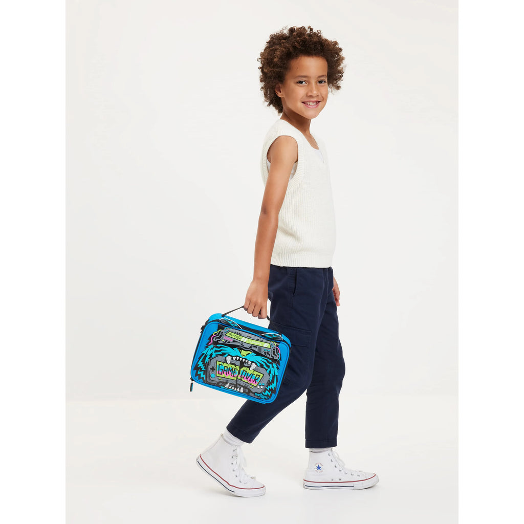 Smiggle Eclipse Oblong Attach Lunchbox - Mid Blue