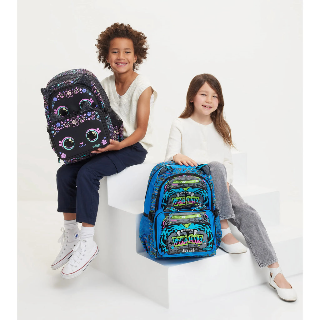 Smiggle Eclipse Oblong Attach Lunchbox - Mid Blue