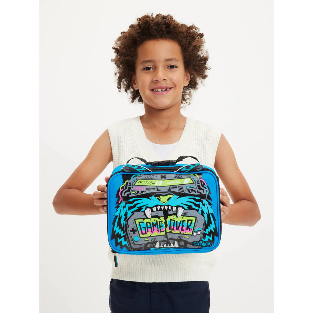 Smiggle Eclipse Oblong Attach Lunchbox - Mid Blue