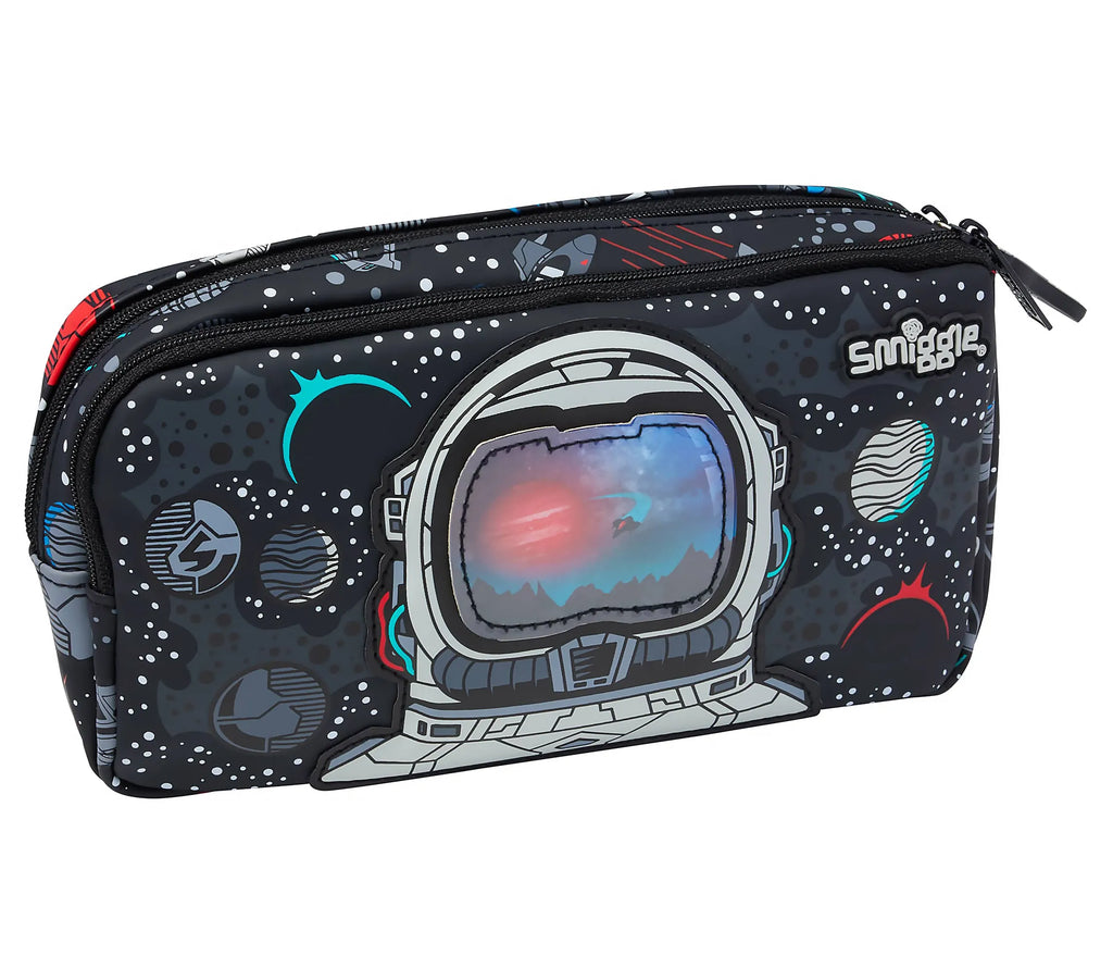Smiggle Eclipse Pocket Character Pencil Case - Black