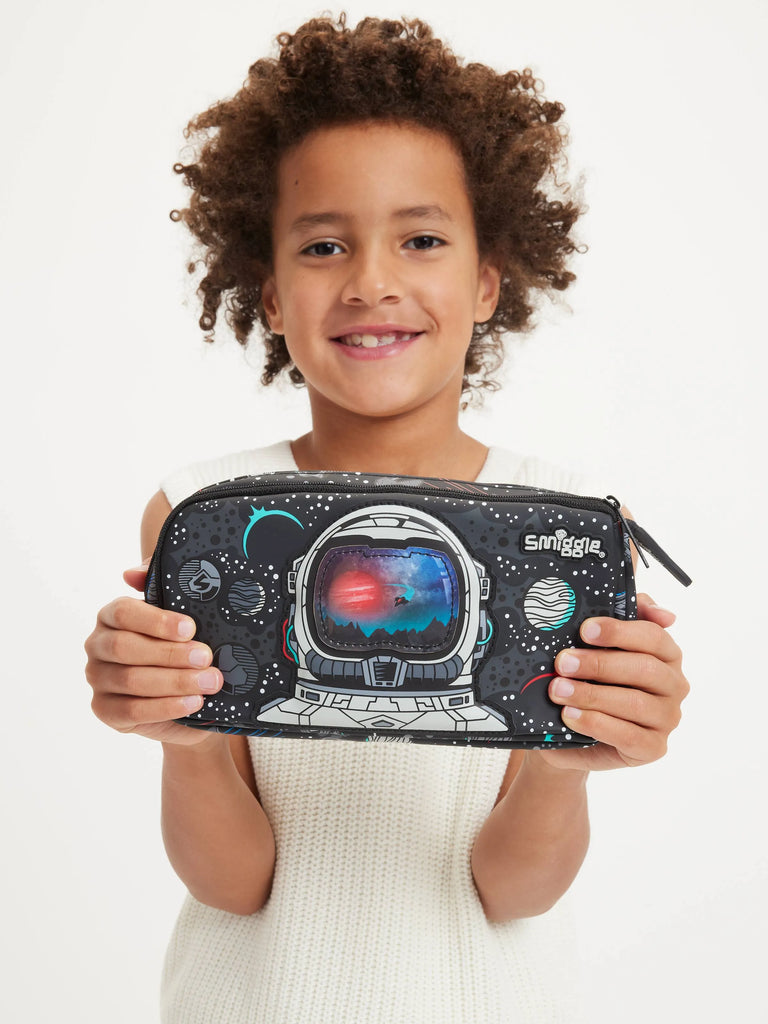 Smiggle Eclipse Pocket Character Pencil Case - Black