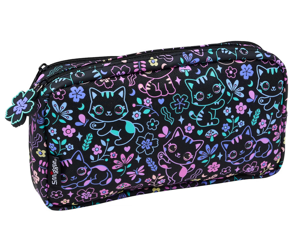 Smiggle Eclipse Pocket Character Pencil Case - Black Mix