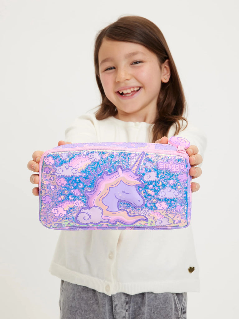 Smiggle Eclipse Pocket Character Pencil Case - Lilac