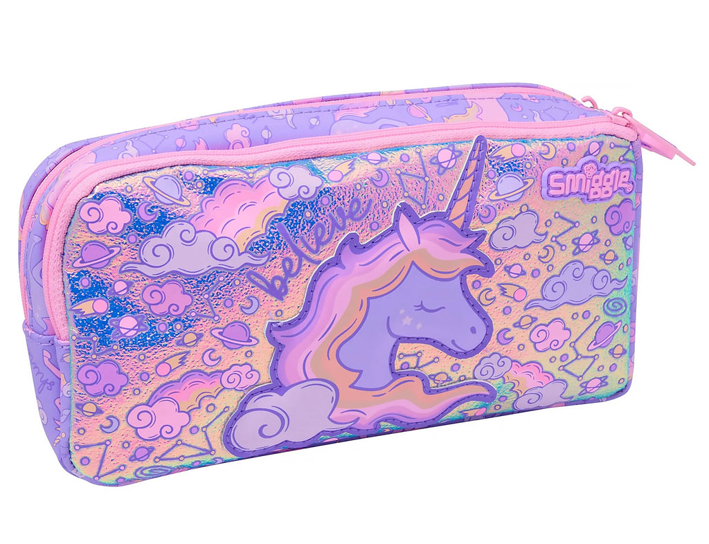 Smiggle Eclipse Pocket Character Pencil Case - Lilac