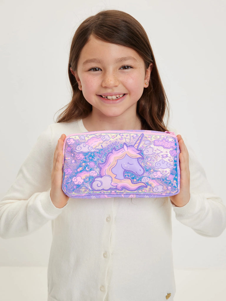 Smiggle Eclipse Pocket Character Pencil Case - Lilac