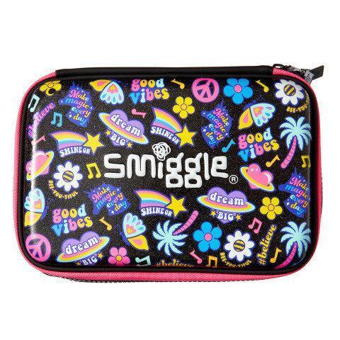 SMIGGLE Express Double Up Hardtop Pencil Case - Black - TOYBOX Toy Shop