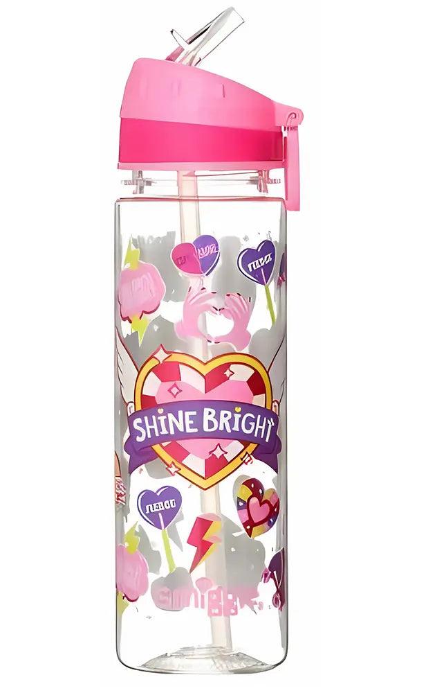 SMIGGLE Express Water Drink Bottle with Flip Top Spout, Heart Print - TOYBOX Toy Shop