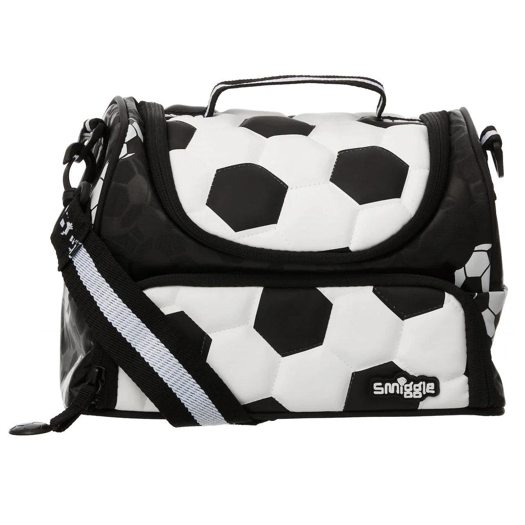SMIGGLE Goal Double Tier Lunch Box With Strap - Black - TOYBOX