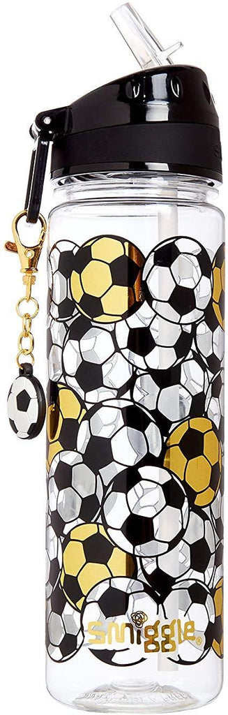 SMIGGLE Gold Kids Water Drink Bottle - Football Print - TOYBOX