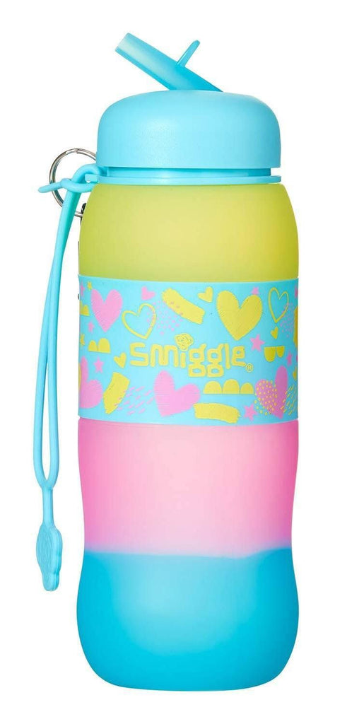 SMIGGLE Golly Silicone Roll Drink Bottle - Heart Print - TOYBOX
