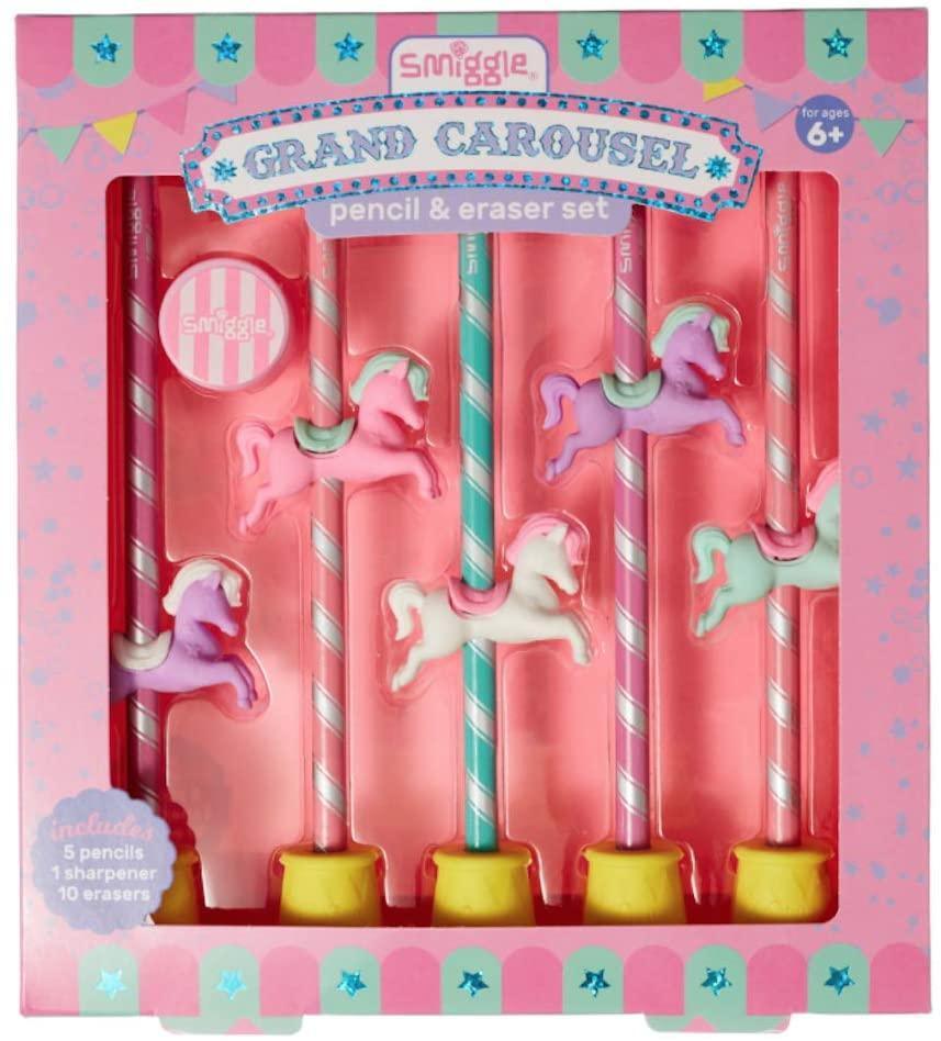 SMIGGLE Grand Carousel Pencil & Eraser Set - TOYBOX Toy Shop