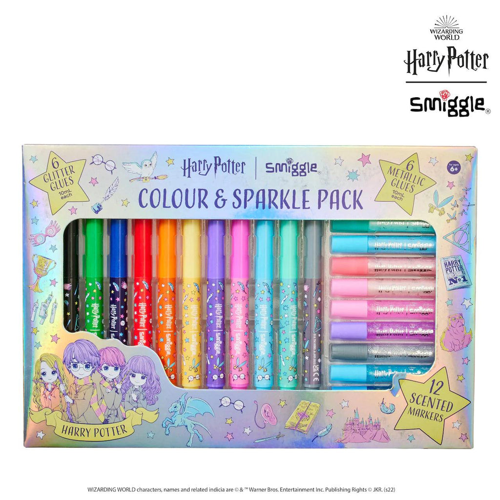 SMIGGLE Harry Potter Marker And Glitter Glue Pack - TOYBOX Toy Shop