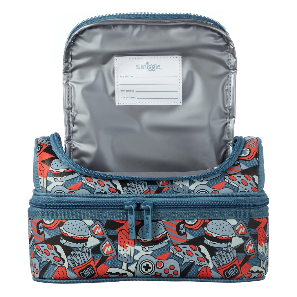 SMIGGLE Illusion Double Decker Lunchbox - Grey - TOYBOX