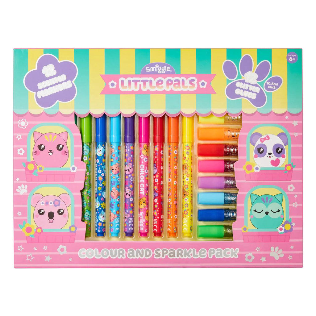 SMIGGLE Little Pals Marker And Glitter Glue Pack - TOYBOX Toy Shop