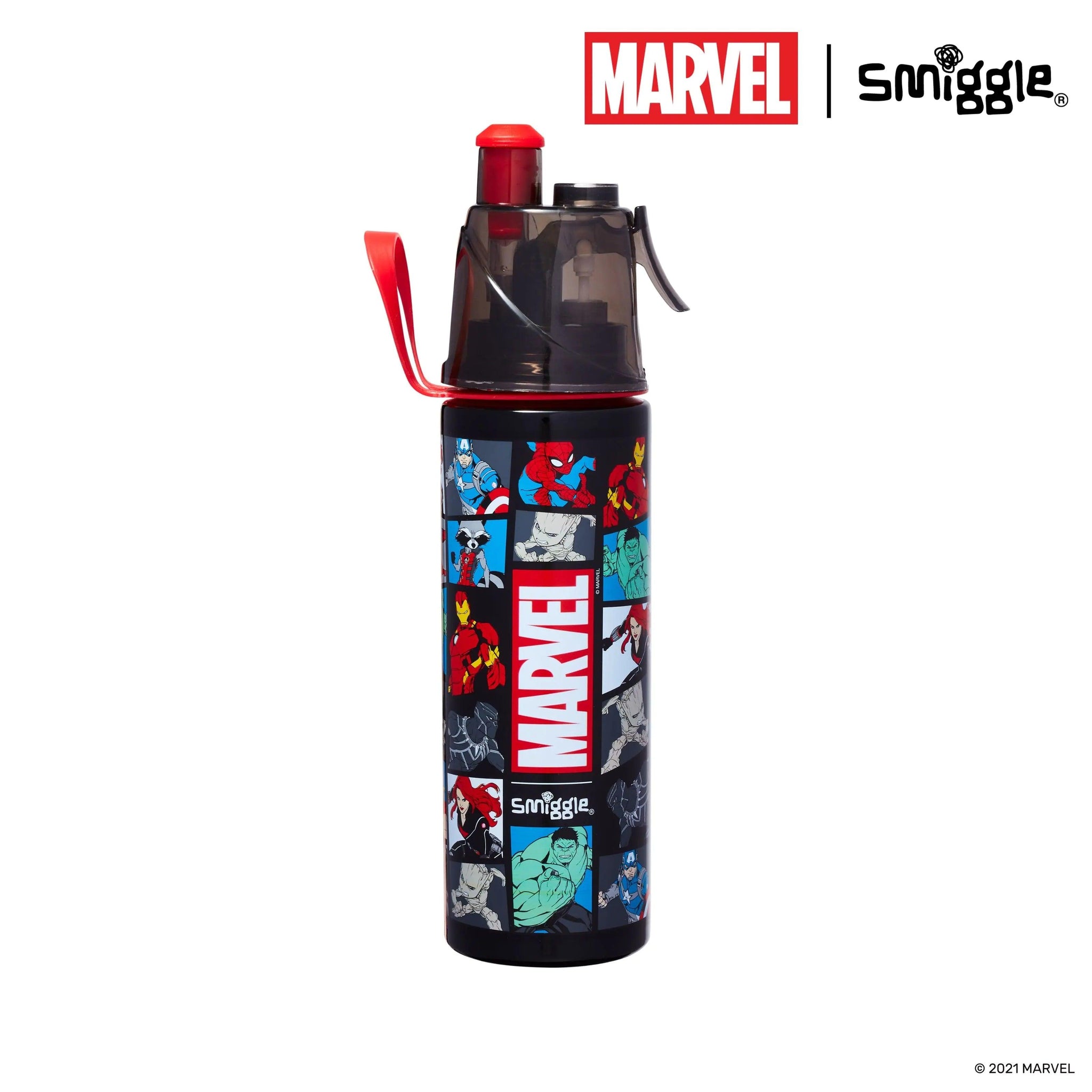 SMIGGLE Marvel Insulated Stainless Steel Spritz Drink Bottle 500Ml