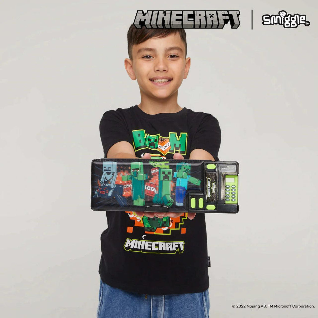 SMIGGLE Minecraft Pop Out Pencil Case - Black - TOYBOX Toy Shop
