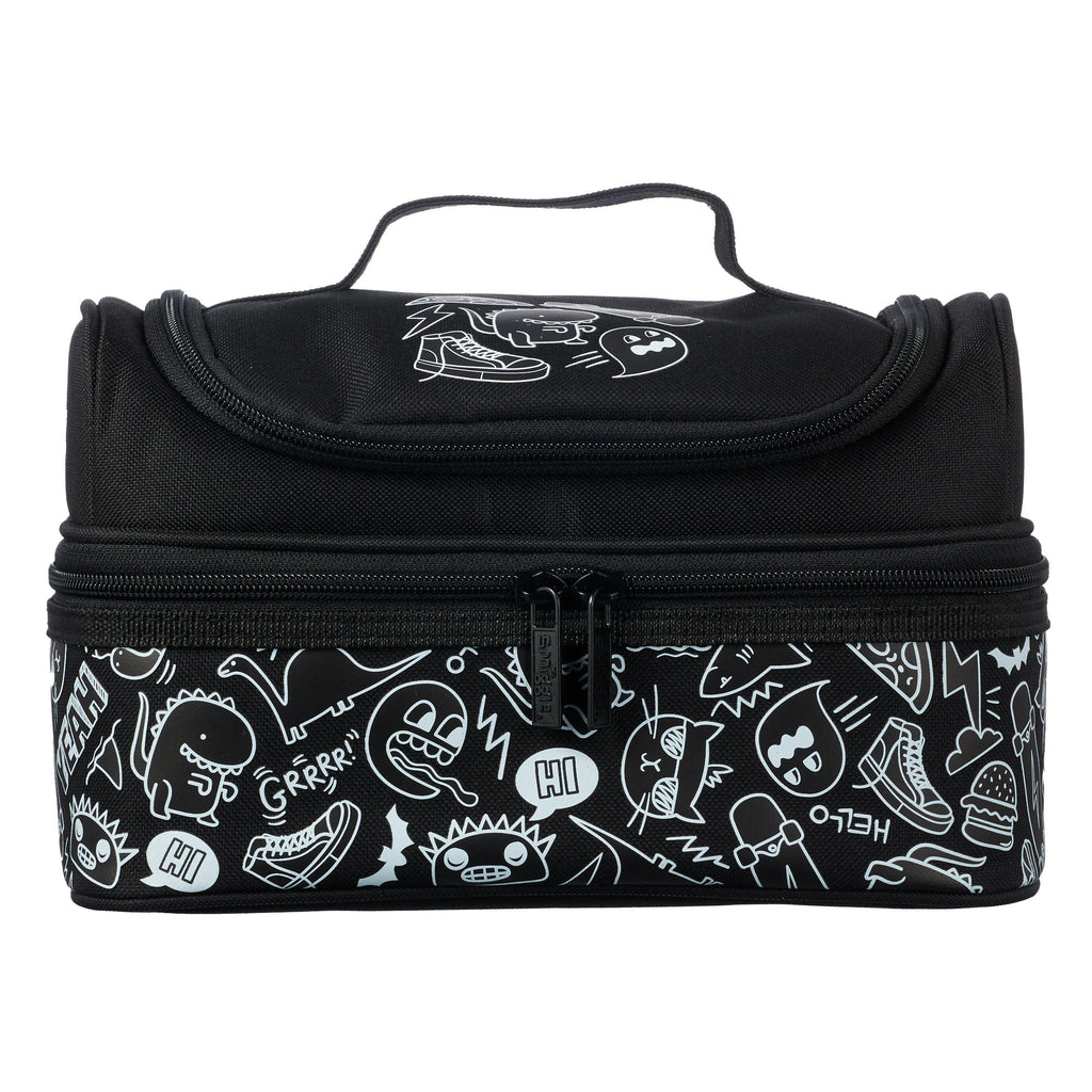 SMIGGLE Neat Double Decker Lunchbox - Black - TOYBOX Toy Shop