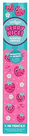 SMIGGLE Pencils x 4 Pack Scented Pencils With Eraser Top - Berry Nice Scratch & Scent - TOYBOX Toy Shop