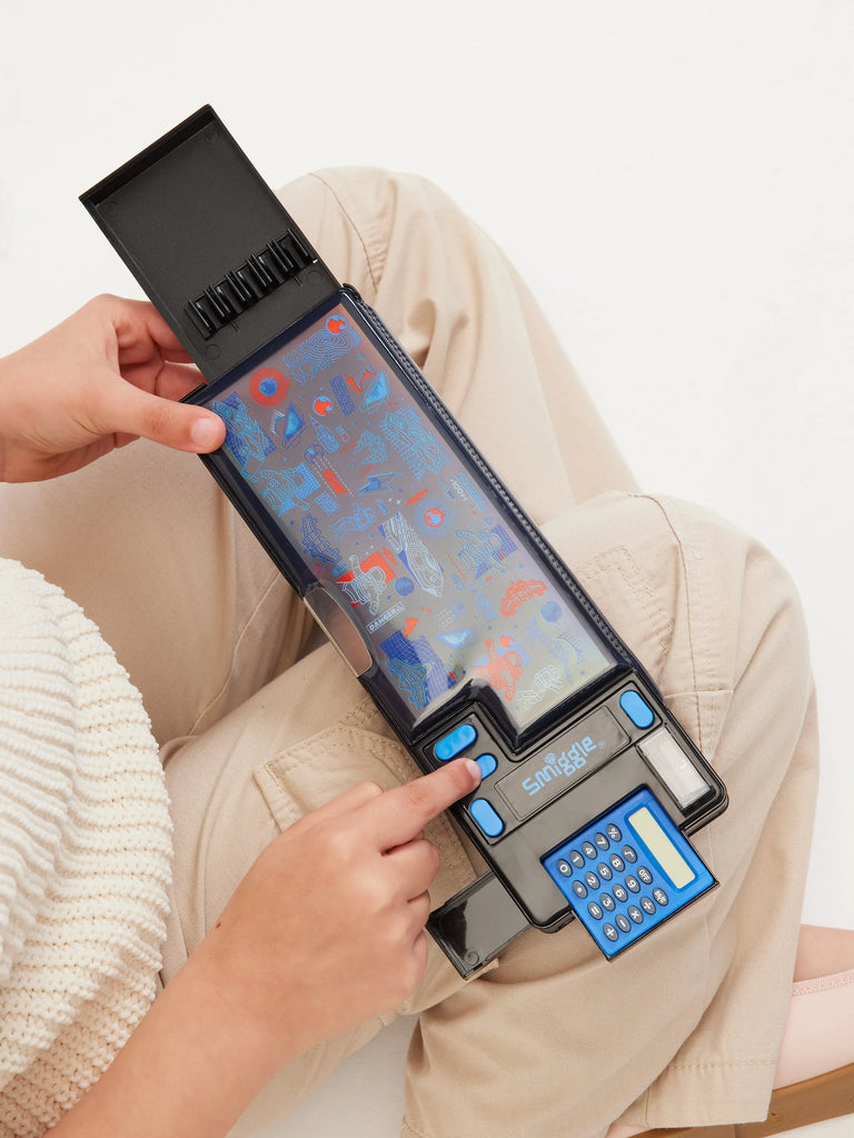 Smiggle Rush Pop Out Pencil Case - Black Mid Blue