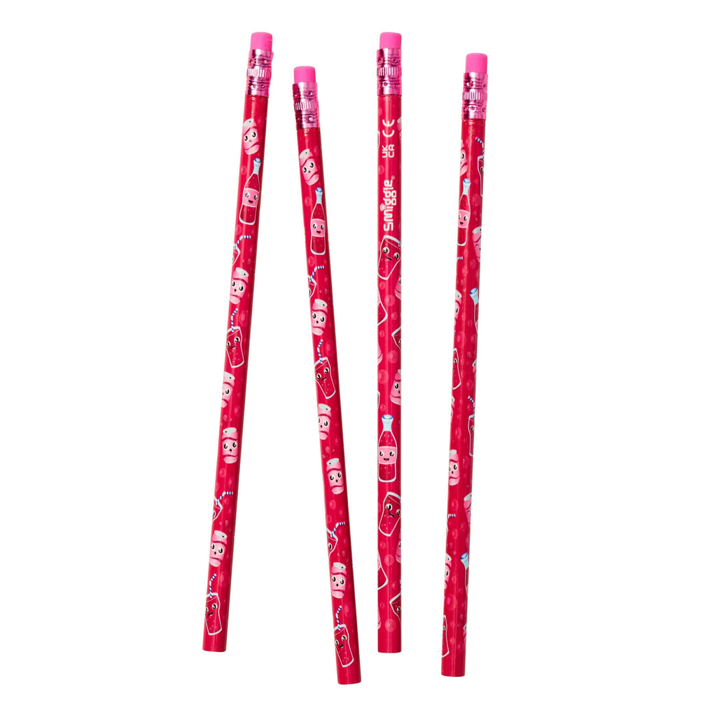 SMIGGLE Scented Pencil Pack X4 - Fizzy Raspberry - TOYBOX Toy Shop
