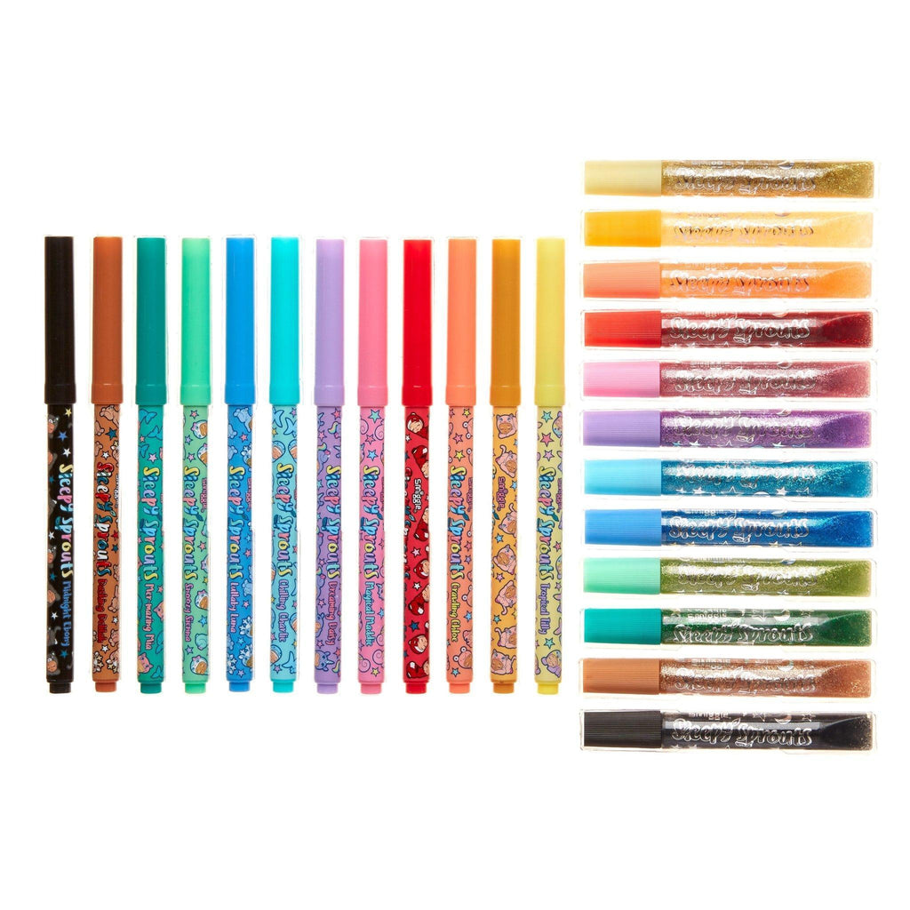 SMIGGLE  Sleepy Sprouts Scented Markers And Glitter Glue Pack - TOYBOX Toy Shop