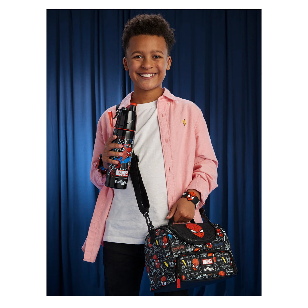 Smiggle Spider-Man Double Pocket Lunchbox with Strap