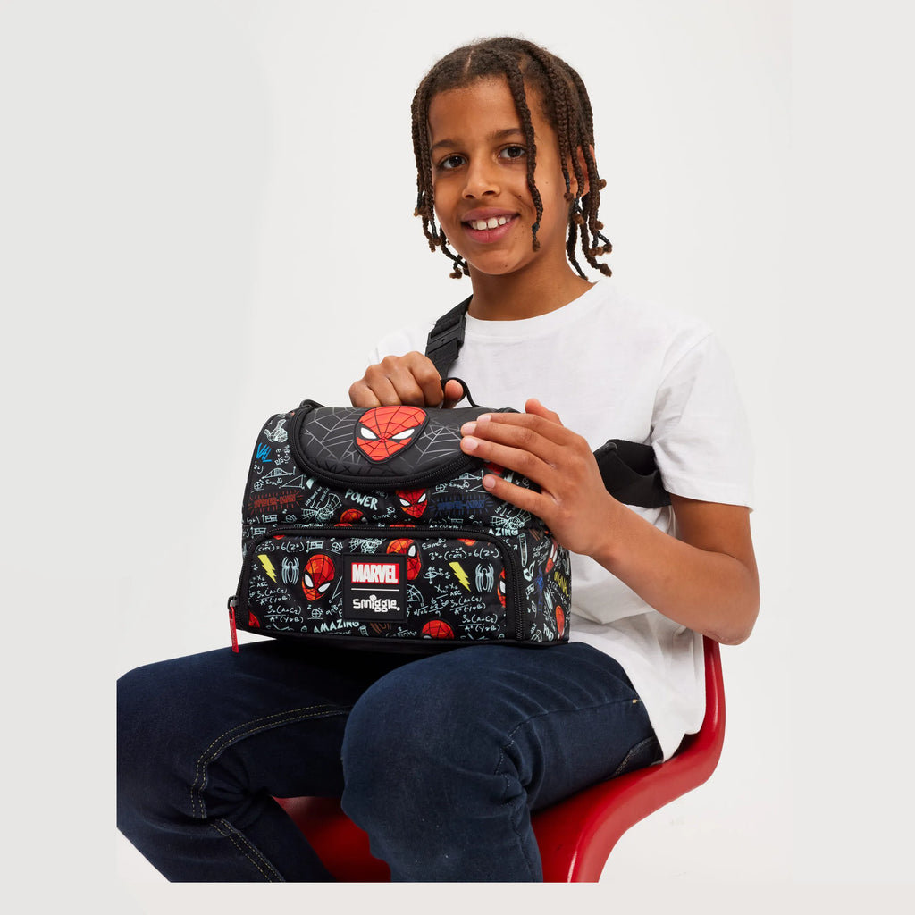 Smiggle Spider-Man Double Pocket Lunchbox with Strap