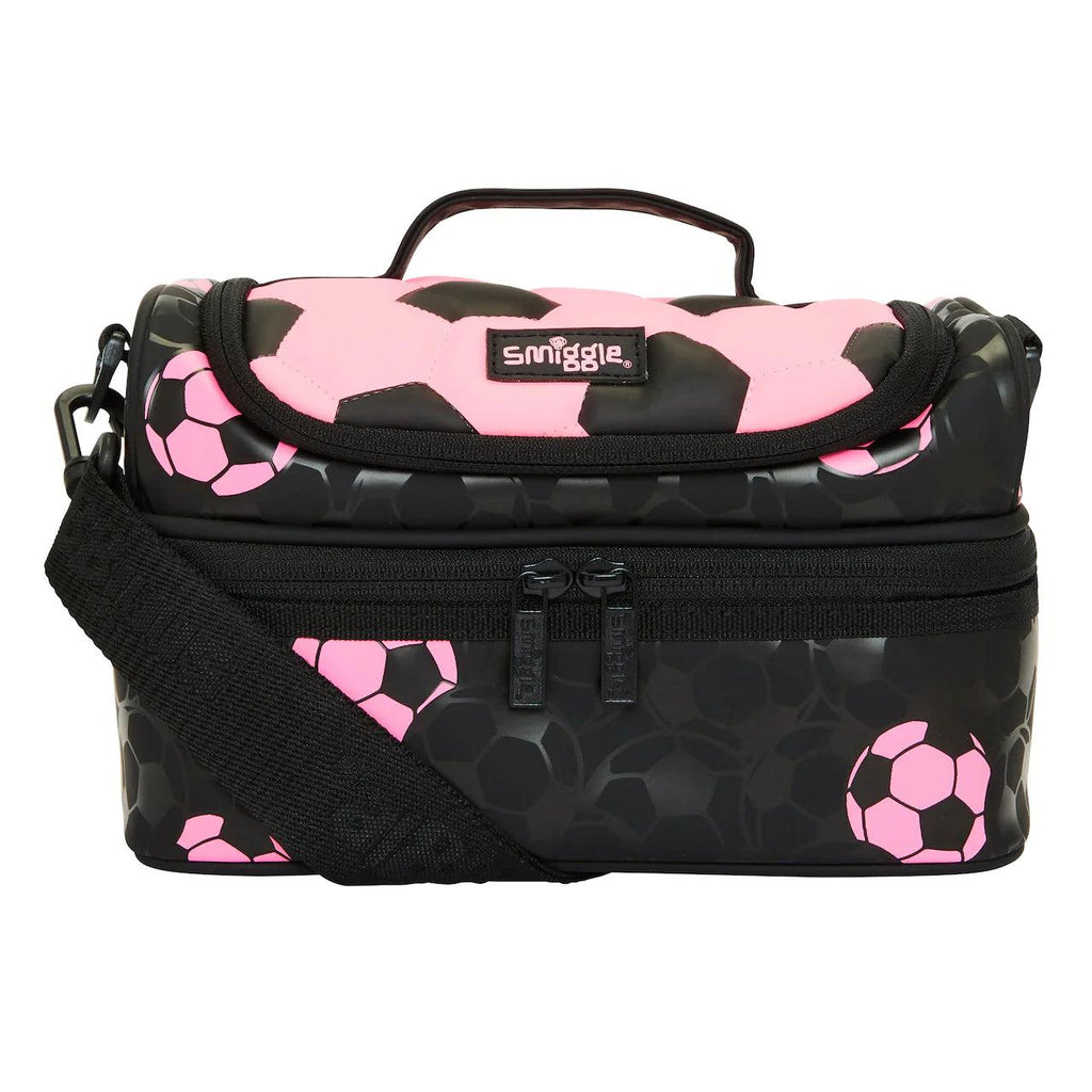 SMIGGLE Striker Double Decker Lunchbox With Strap - Pink - TOYBOX Toy Shop