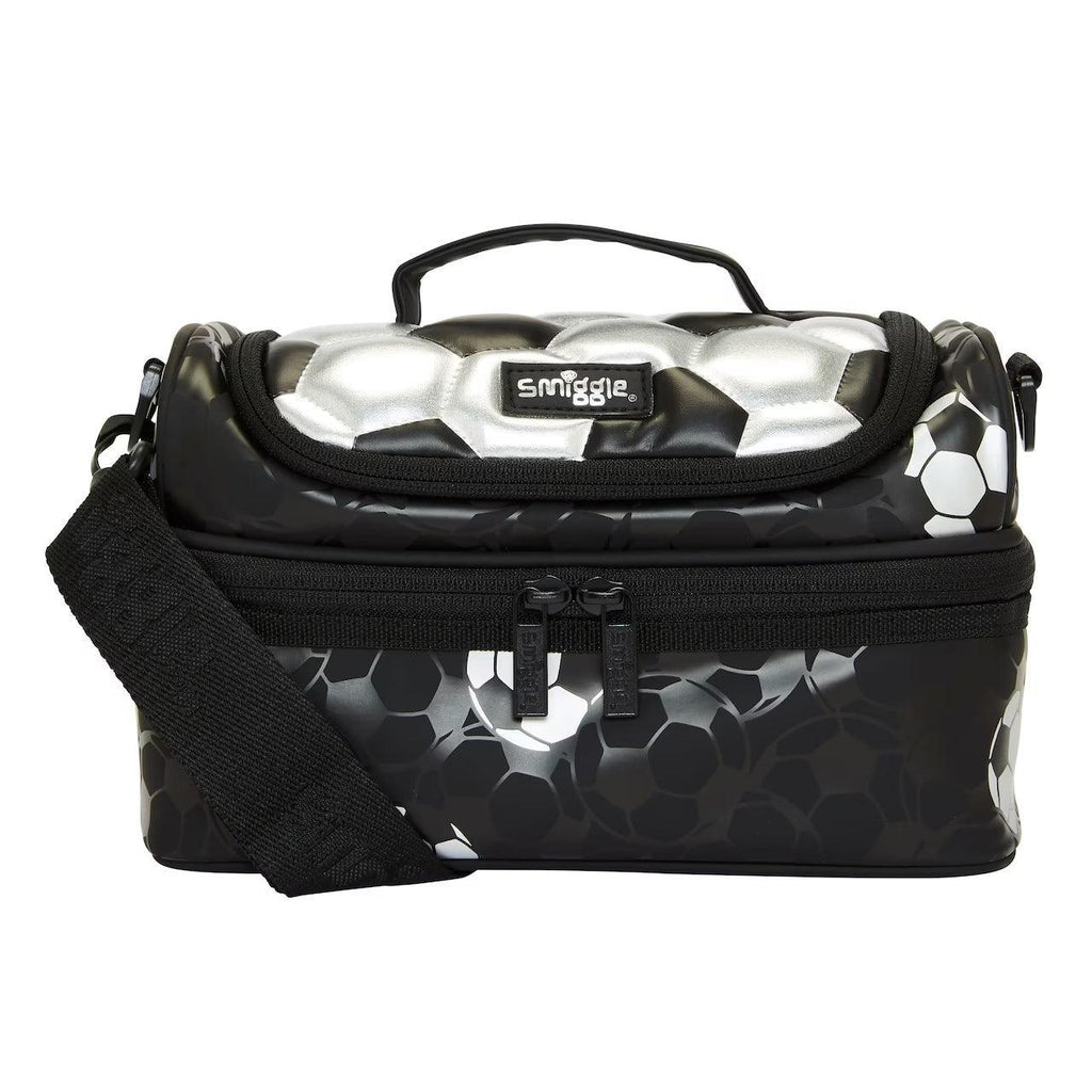 SMIGGLE Striker Double Decker Lunchbox With Strap - Silver - TOYBOX