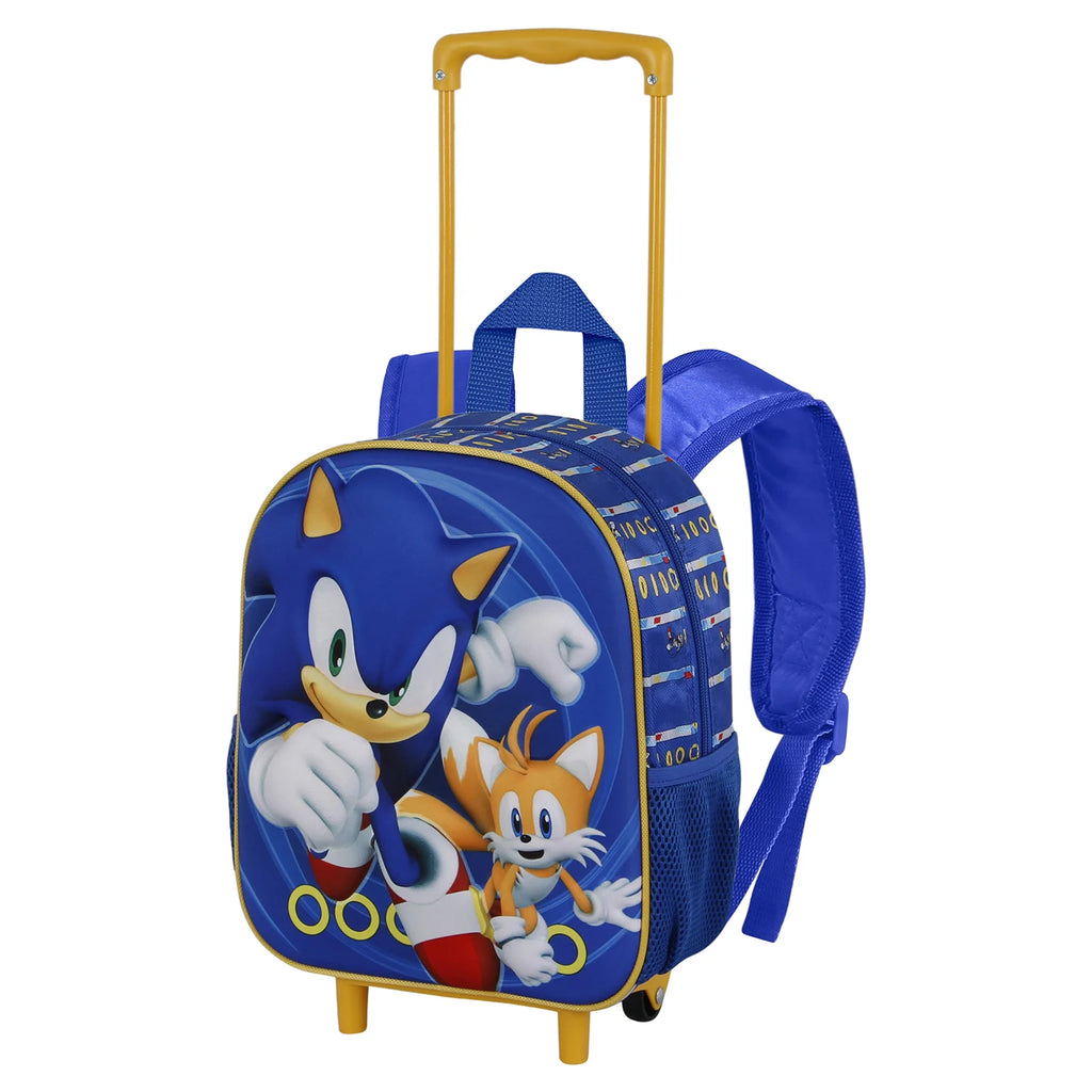 SONIC Multicolour Small 3D Backpack With Wheels - Sonic Tails - TOYBOX Toy Shop