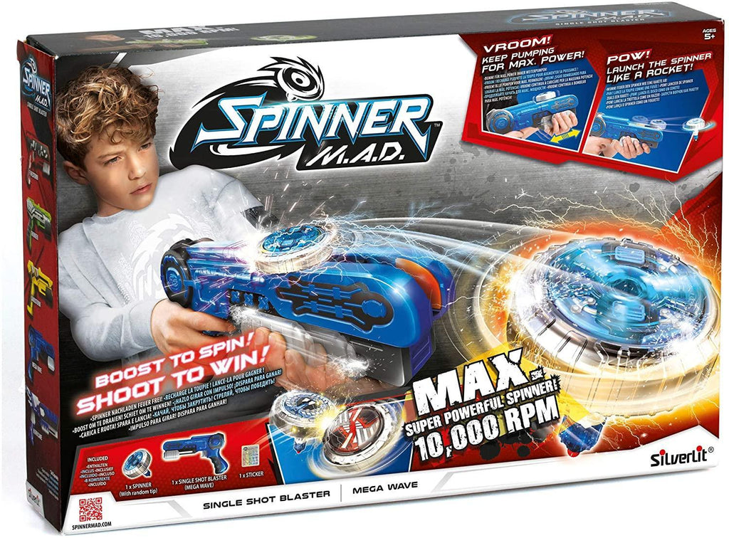 Spinner M.A.D. Single Shot Blaster - Blue - TOYBOX Toy Shop