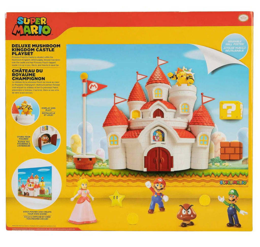 Super Mario Bros Mushroom Kingdom Deluxe Castle Playset - TOYBOX Toy Shop