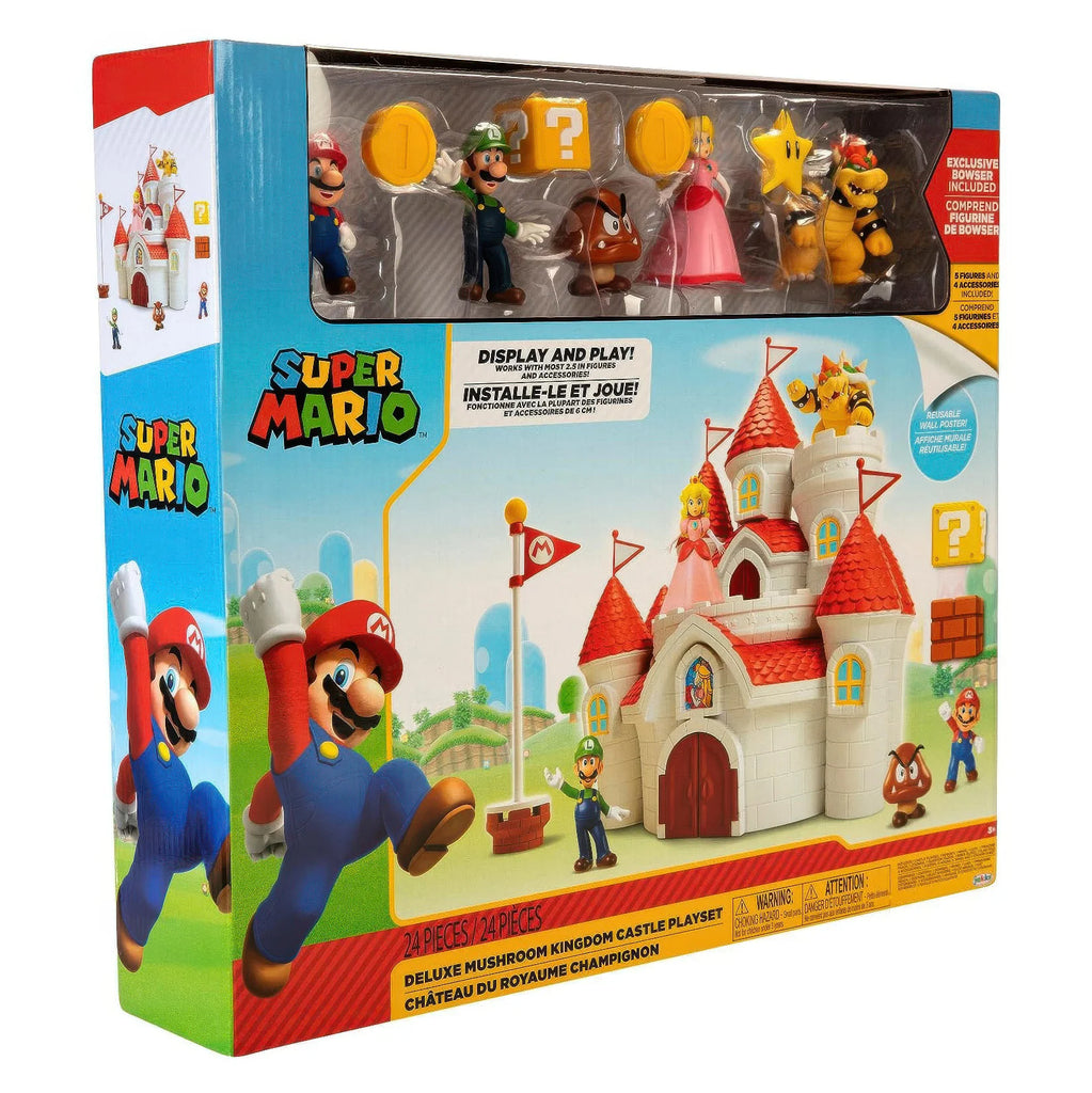 Super Mario Bros Mushroom Kingdom Deluxe Castle Playset - TOYBOX Toy Shop