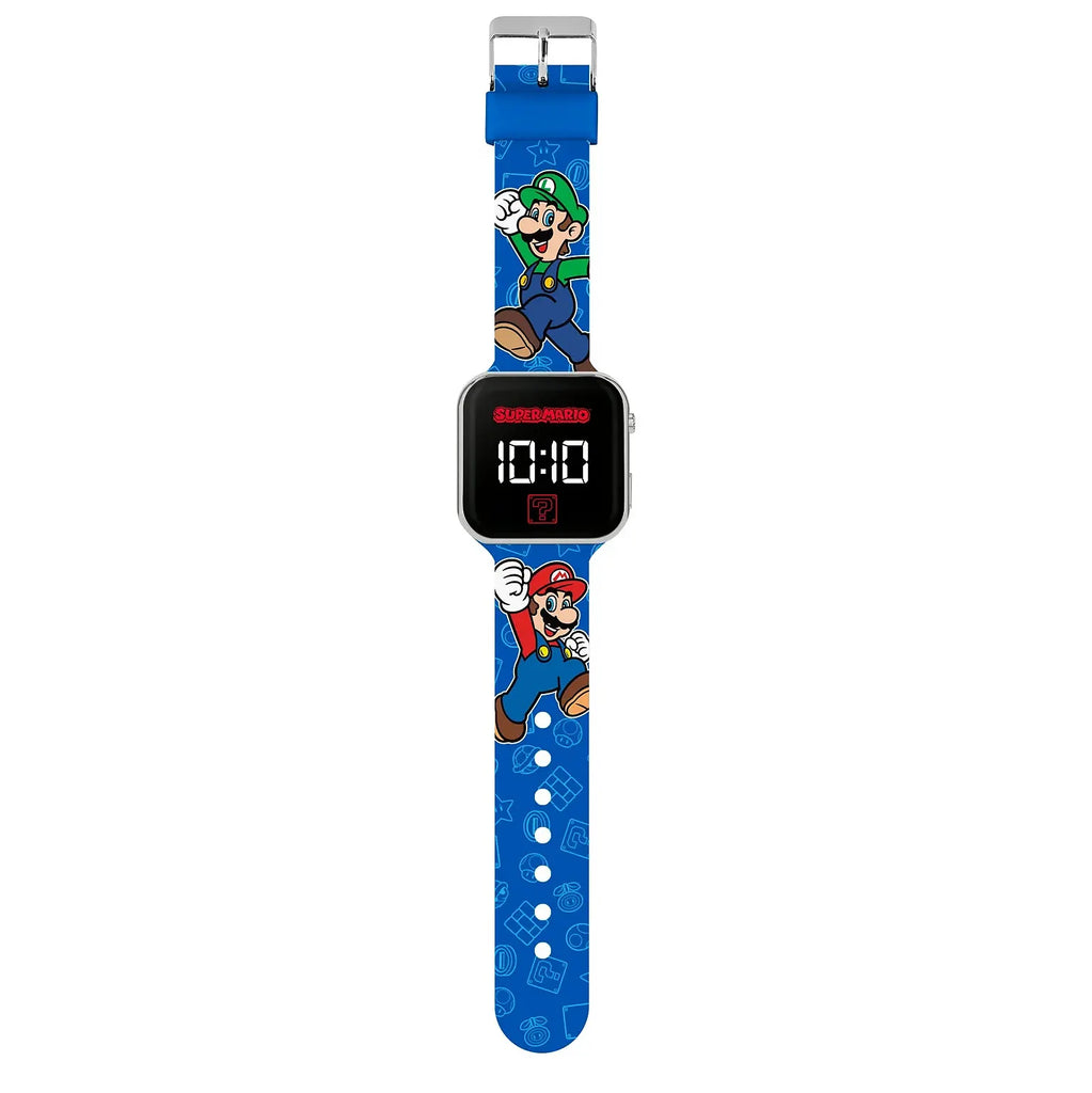 Super Mario Bros Blue Printed Strap LED Digital Watch - TOYBOX Toy Shop